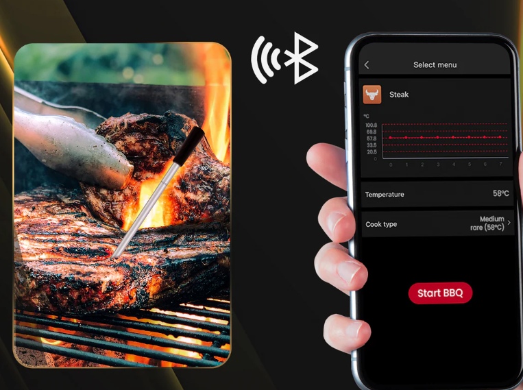 Bluetooth BBQ thermometer met app