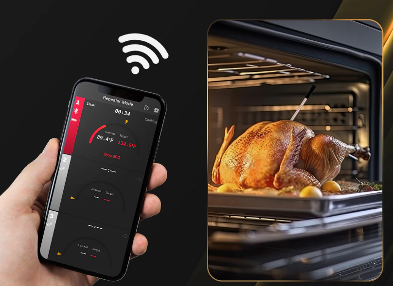 Kun je een vleesthermometer in de oven laten zitten