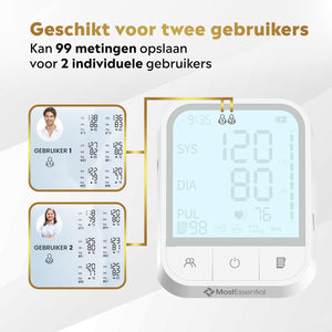 MostEssential Premium Bloeddrukmeter Bovenarm - 30C