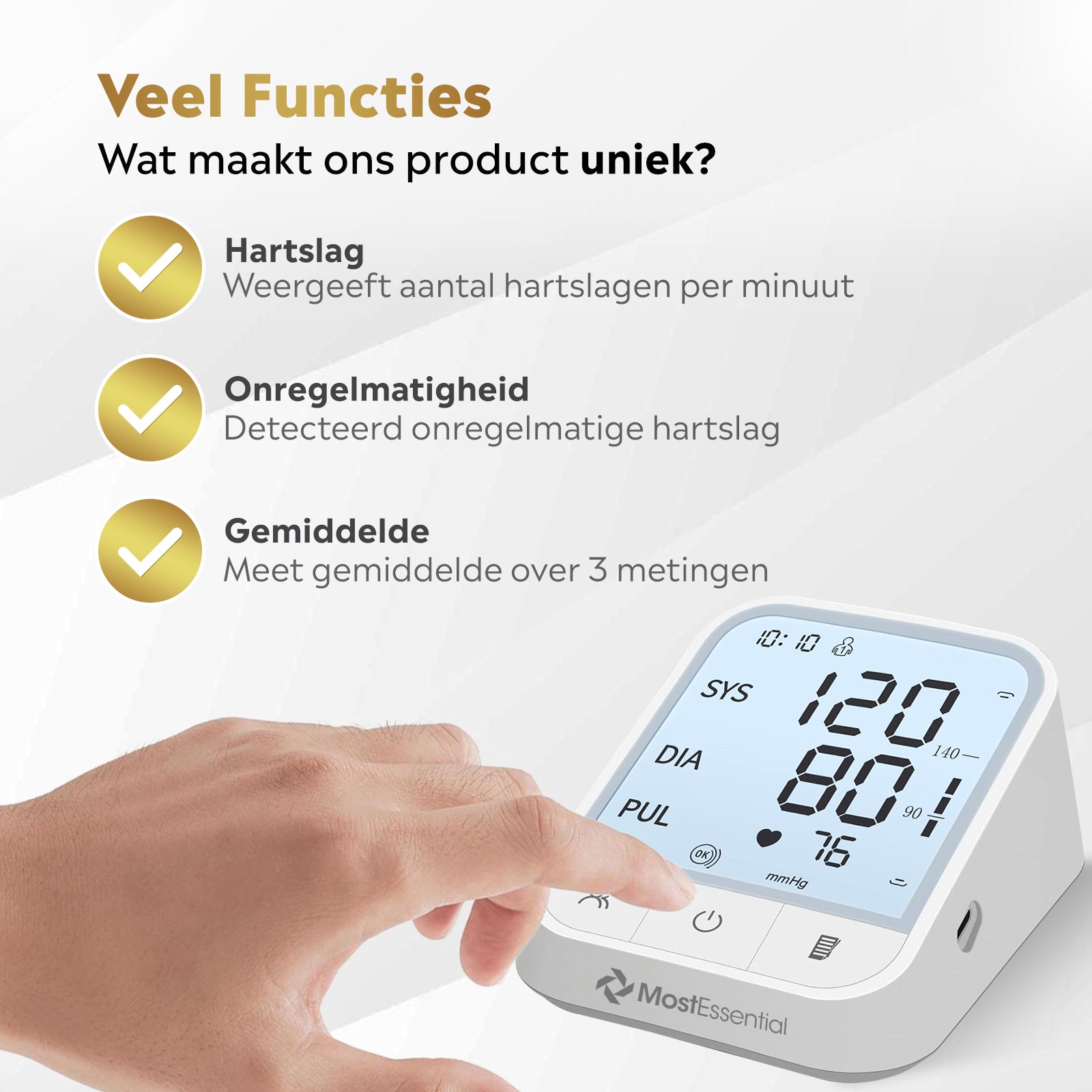 MostEssential Premium Bloeddrukmeter Bovenarm - 30C