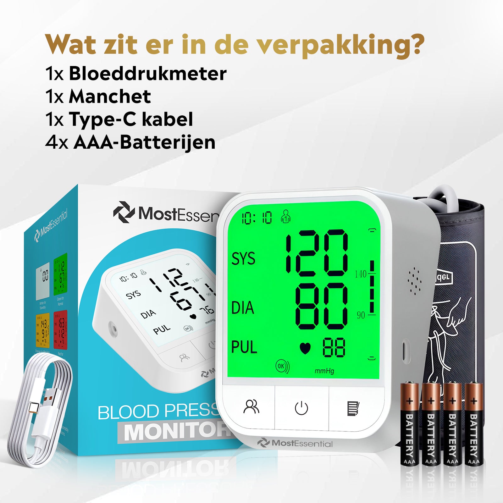 MostEssential Premium Bloeddrukmeter Bovenarm - 30C