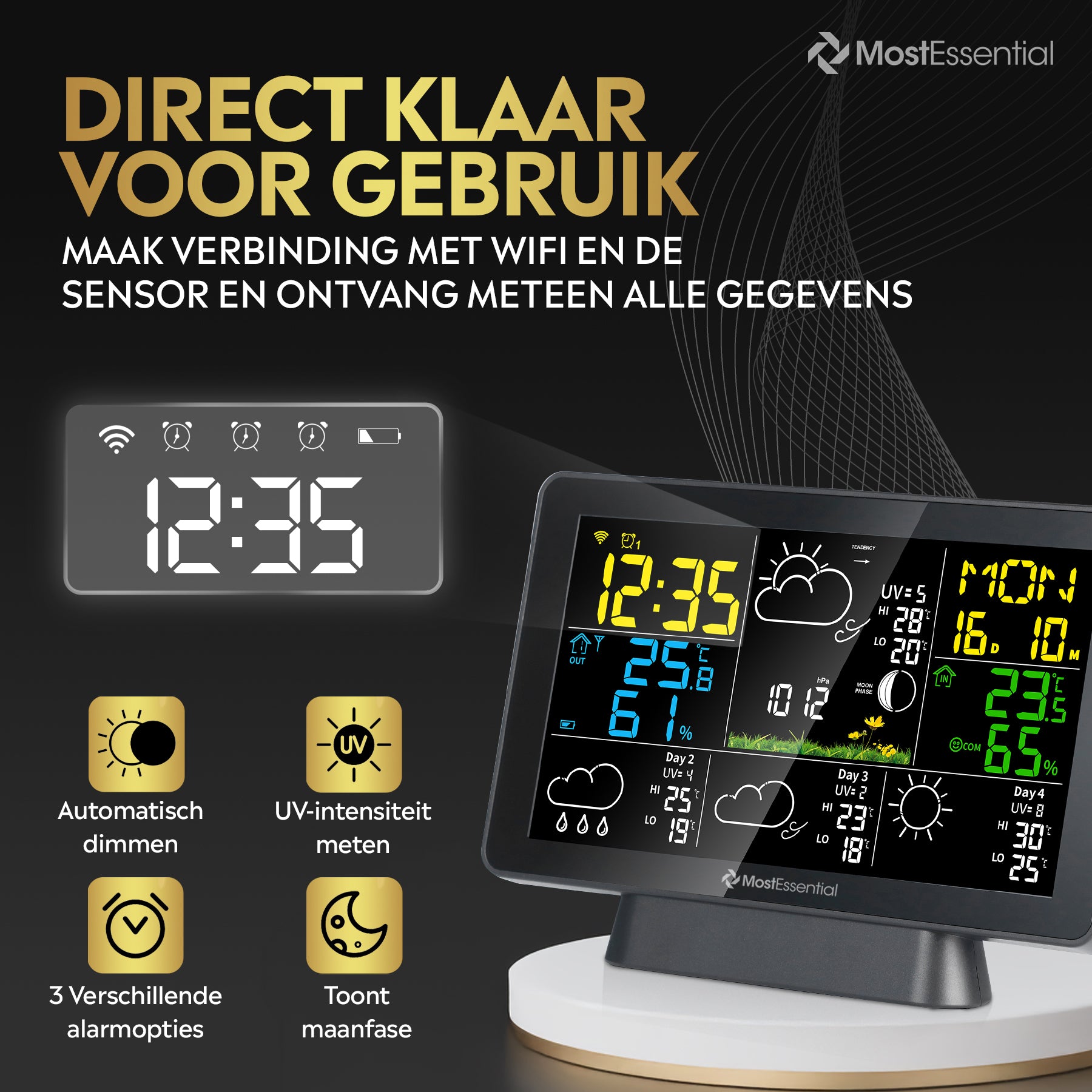 MostEssential Weerstation met Wifi en LED screen