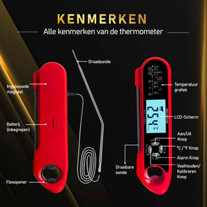 MostEssential 2-in-1 Vleesthermometer - PRO Edition Red
