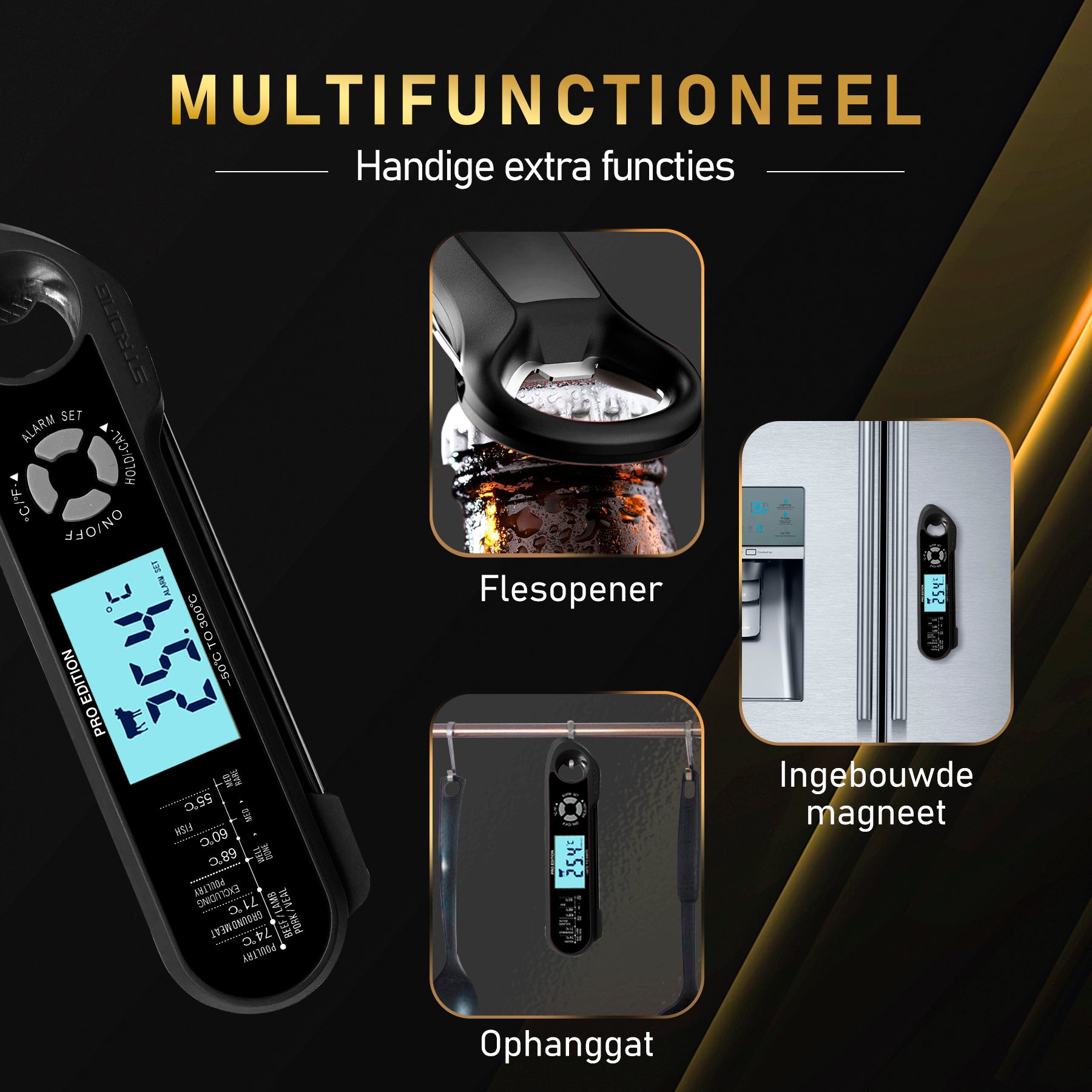 MostEssential 2-in-1 Vleesthermometer - PRO Edition Black