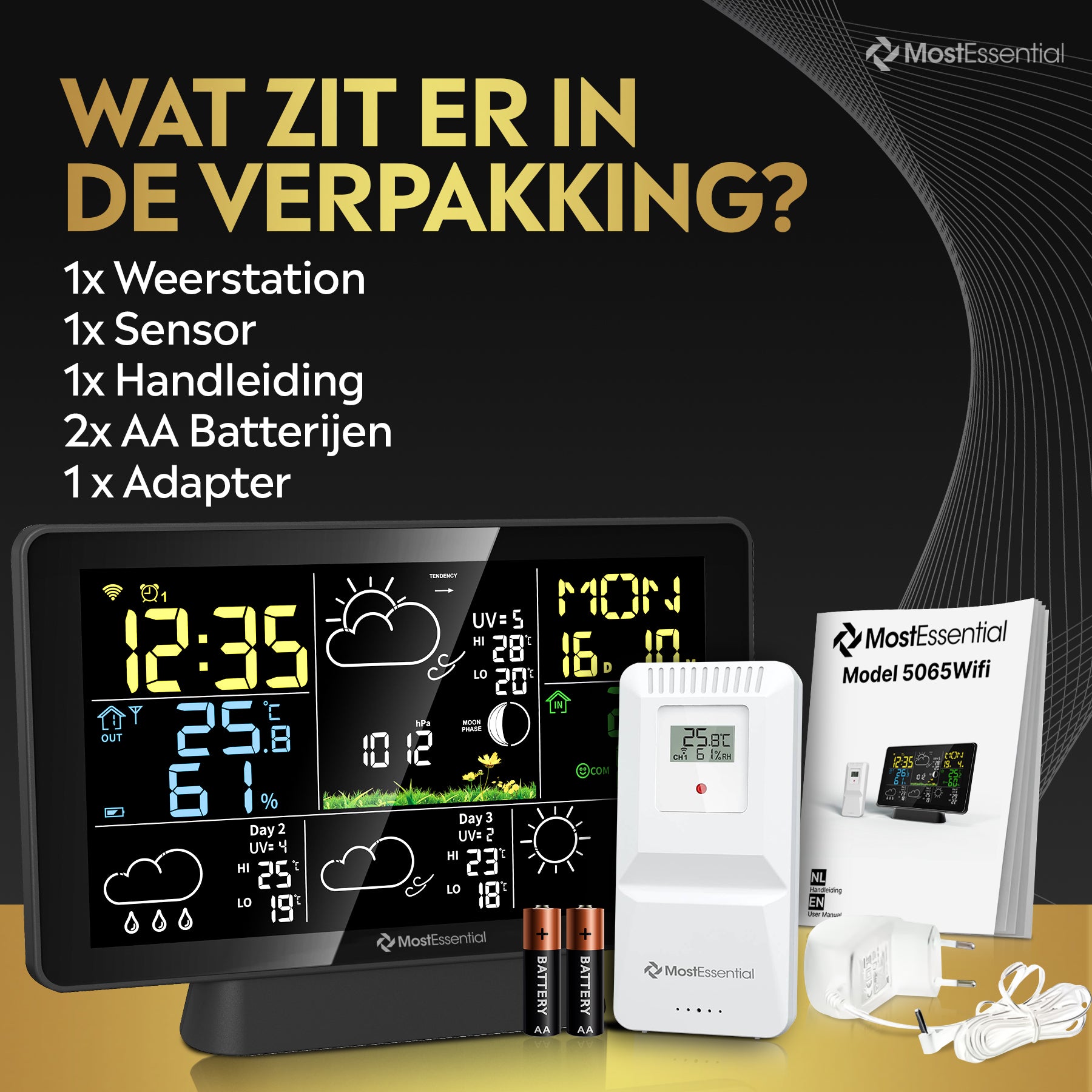 Draadloos Weerstation met Buitensensor