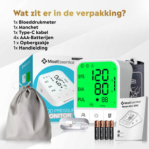 MostEssential Premium Bloeddrukmeter Bovenarm - 30C